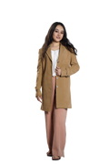 Camel Tailored Women's Mid-Length Coat