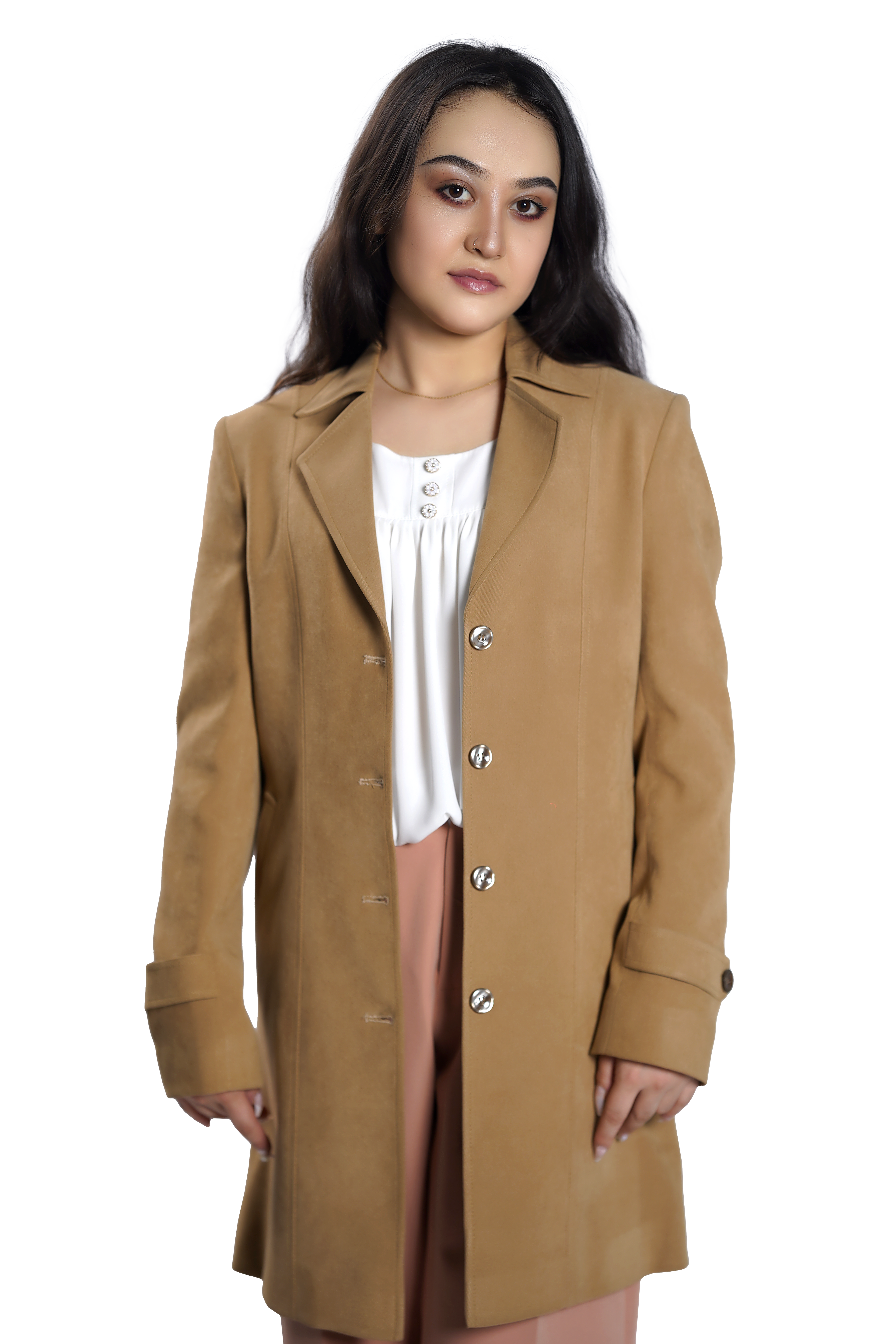 Camel Tailored Women's Mid-Length Coat