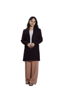 Women's Classic Burgundy Check Longline Blazer