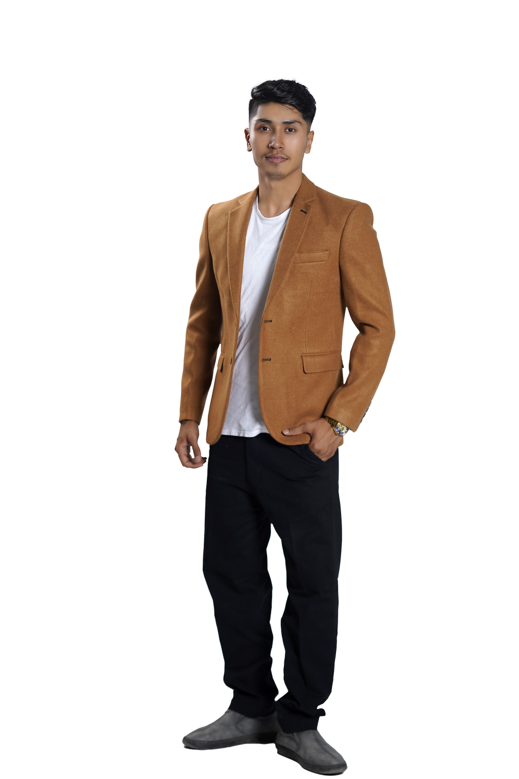Men's Camel Light Brown Slim Fit Blazer – Classic Formal & Smart Casual Suit Jacket