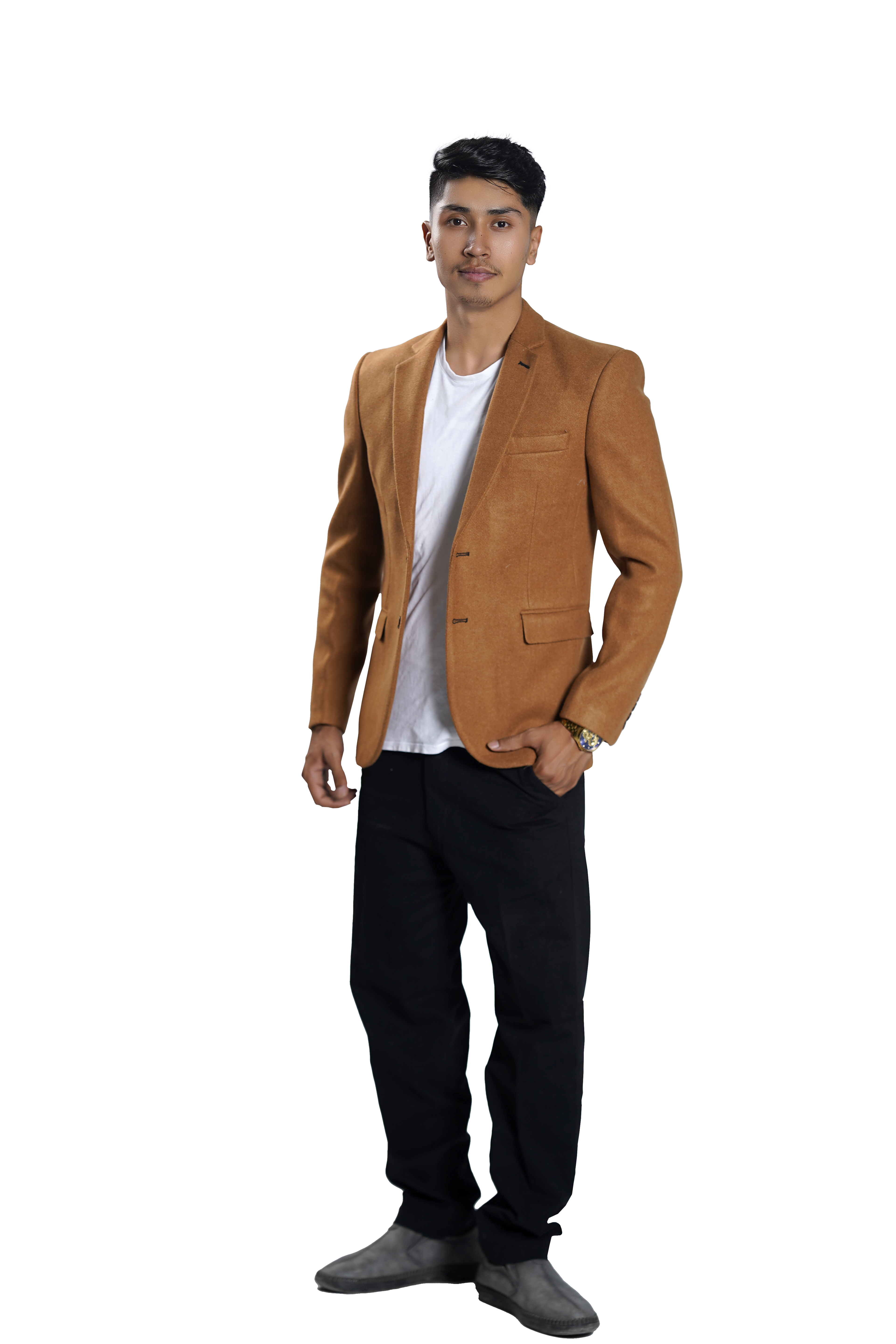 Men's Camel Light Brown Slim Fit Blazer – Classic Formal & Smart Casual Suit Jacket