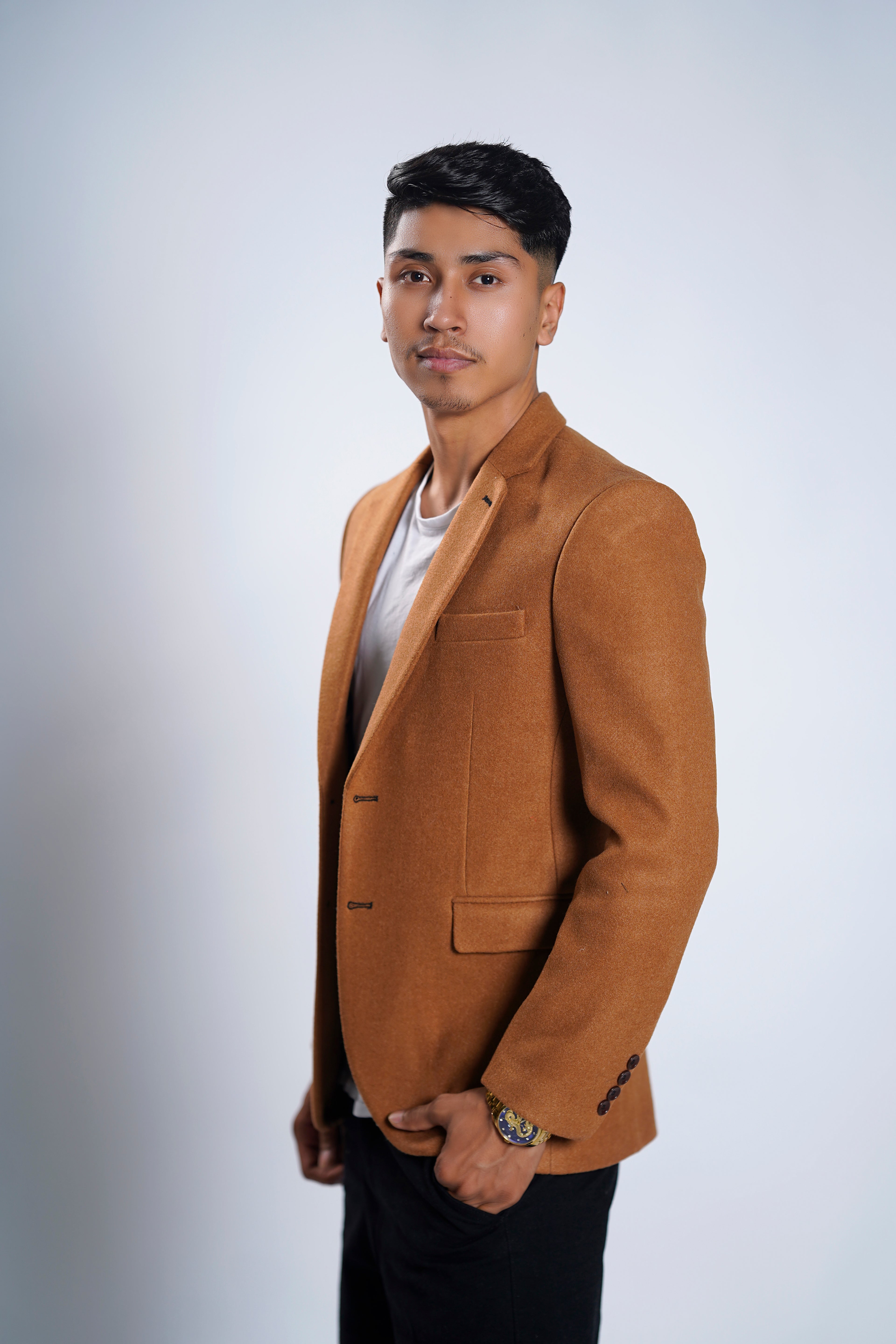 Men's Camel Light Brown Slim Fit Blazer – Classic Formal & Smart Casual Suit Jacket