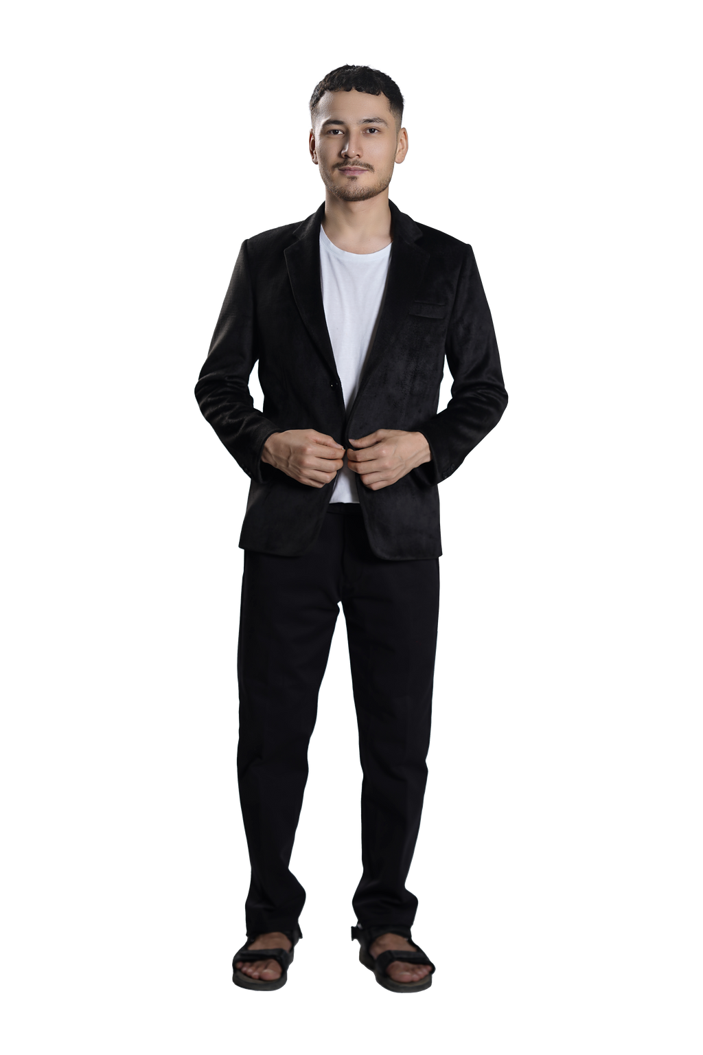 Men's Classic Black Velvet Blazer – Slim Fit Formal Party Jacket