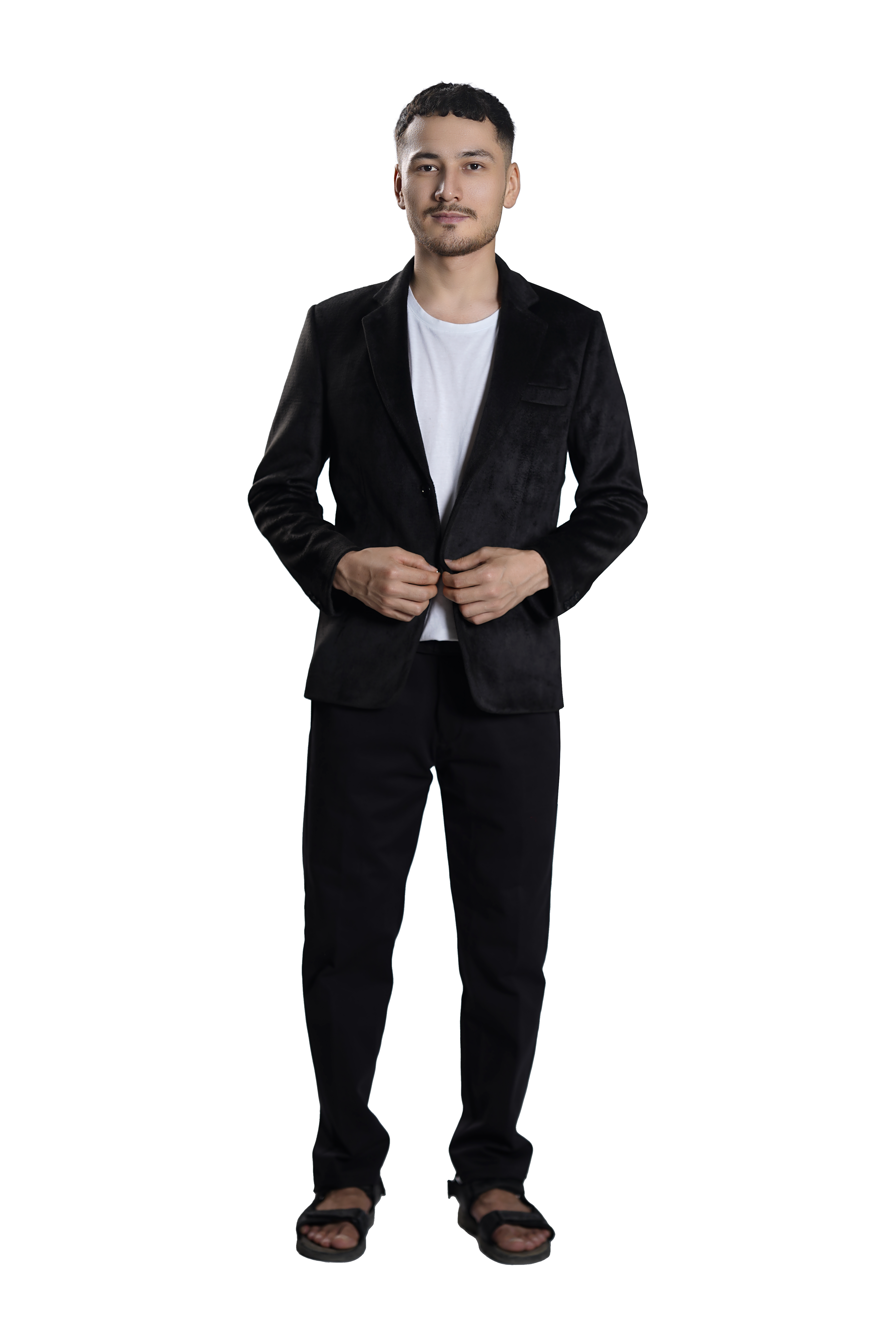 Men's Classic Black Velvet Blazer – Slim Fit Formal Party Jacket
