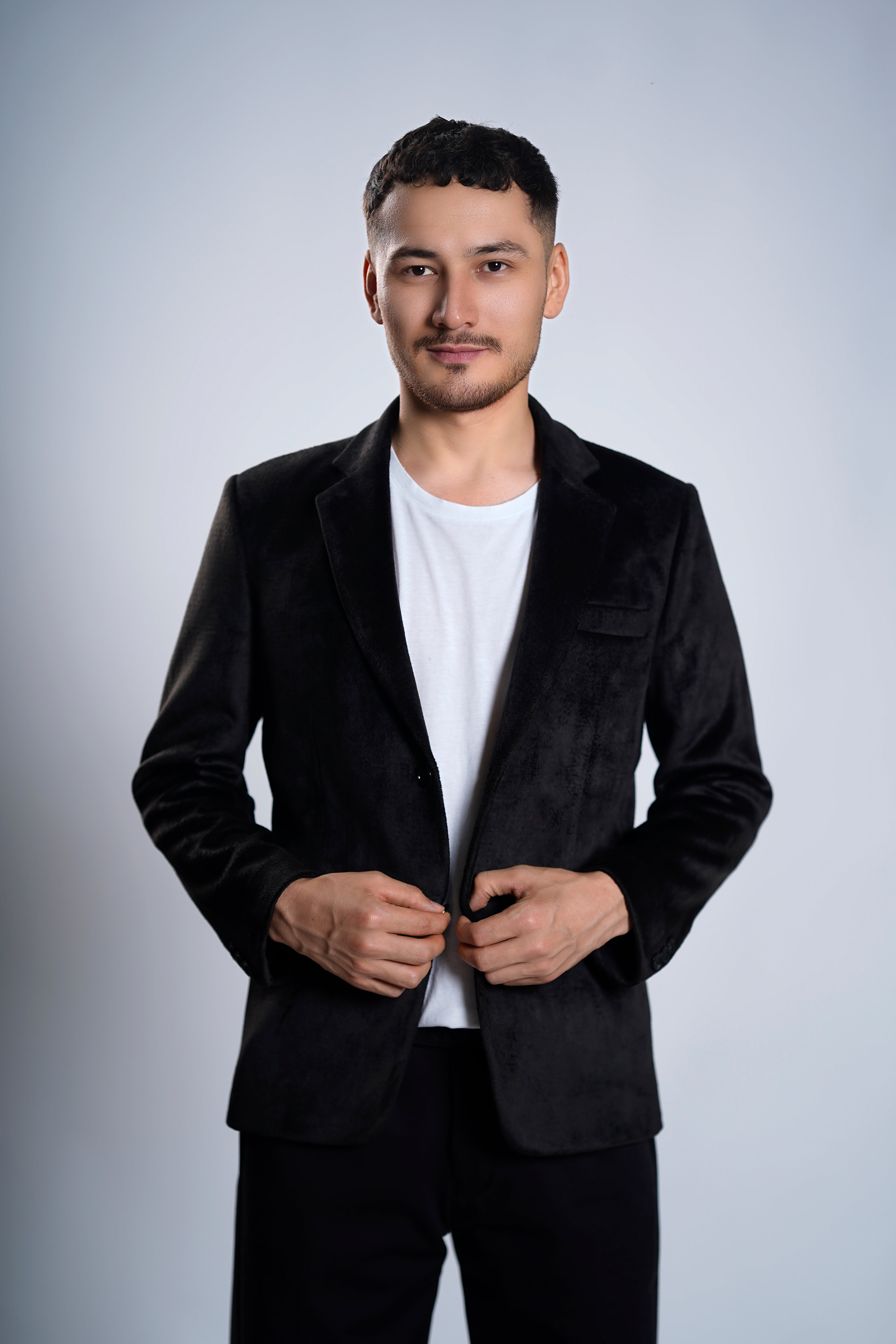 Men's Classic Black Velvet Blazer – Slim Fit Formal Party Jacket