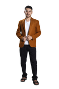 Men's Camel Brown Blazer – Slim Fit Formal & Smart Casual Jacket